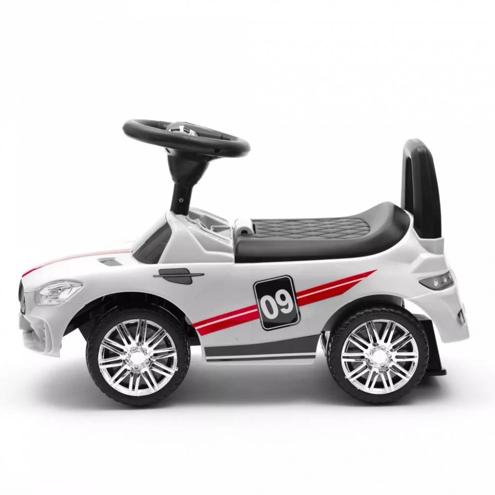 BABY MIX 45835 Vaikiškas garsinis važiuoklis RACER baltas