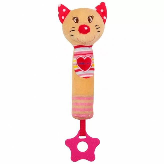 BABY MIX STK-17518C Rattle with squeaker Kitten 44881