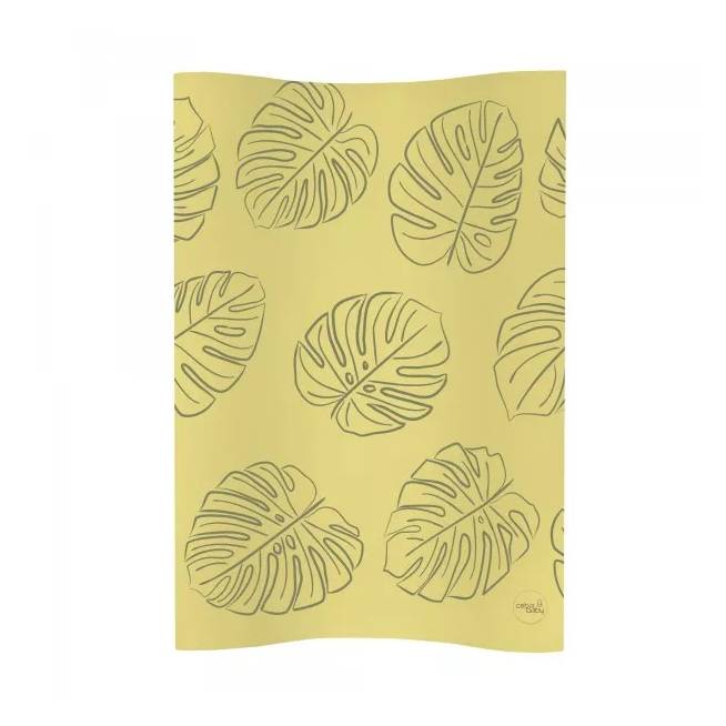 CEBA 104-000-672 Cosy 48x70 Monstera Mustard* minkštas profiliuotas trumpas persirengimo dėklas