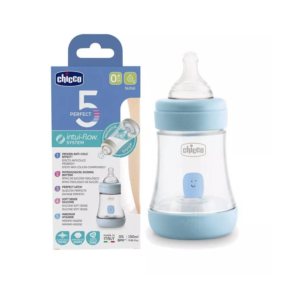 CHICCO 00020211200040 PERFECT5 150 ml buteliukas 4m+ berniukas*