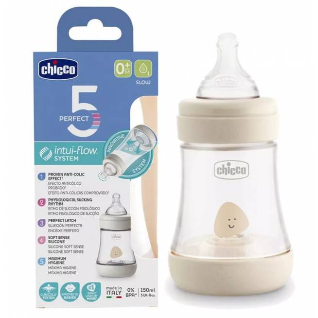 CHICCO 00020211300040 PERFECT5 150 ml buteliukas 4m+ neutralus*