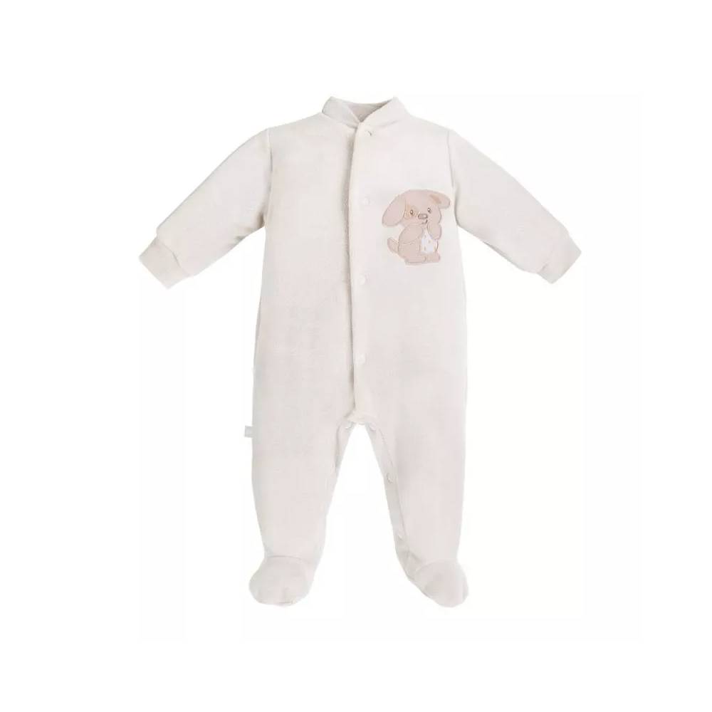 EWA 931047 NEWBORN Pajac welur ecru 68