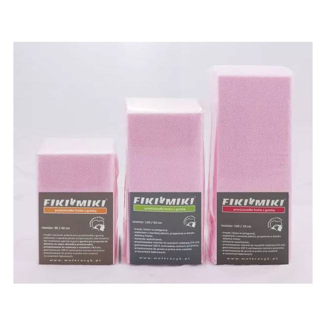 FIKI MIKI Frotinis lapas su elastine juosta 140x70 Pink