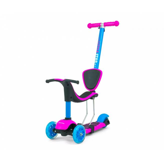 MILLY MALLY Paspirtukas SCOOTER Little Star Pink-Blue