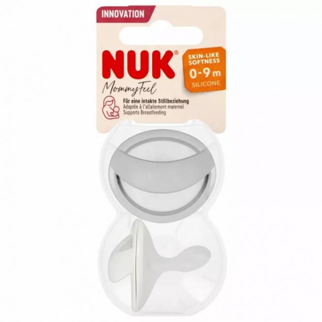 NUK 175311 Silikoninis čiulptukas 0-9 m Mommy Ful 2 vnt. pelenų