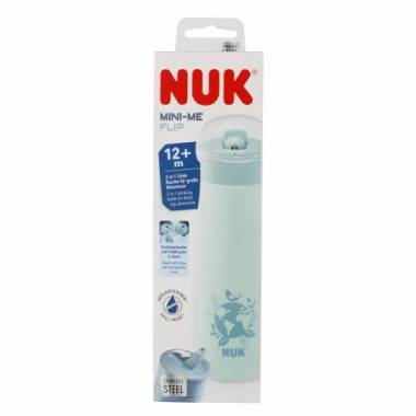 NUK 225328 Nerūdijančio plieno puodelis 500ml Mini +12m pasaulinis