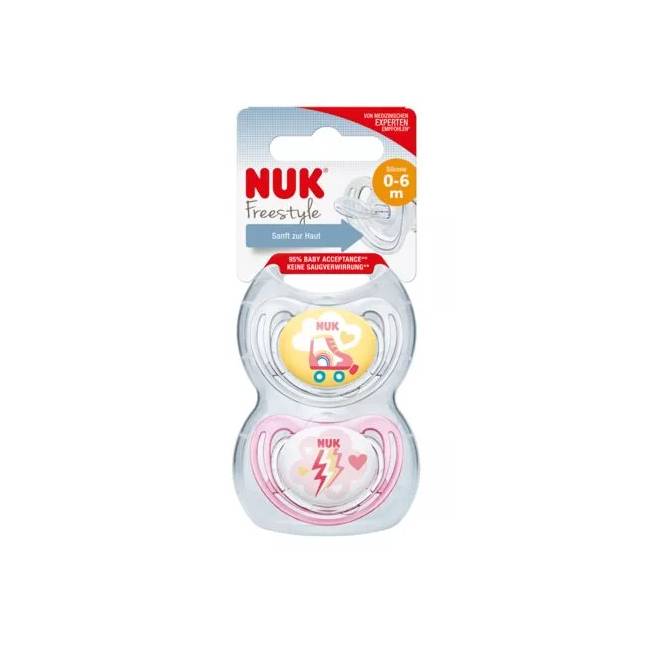 NUK 730133 1 FREESTYLE 2 vnt. silikoninis manekenas 0-6 m*