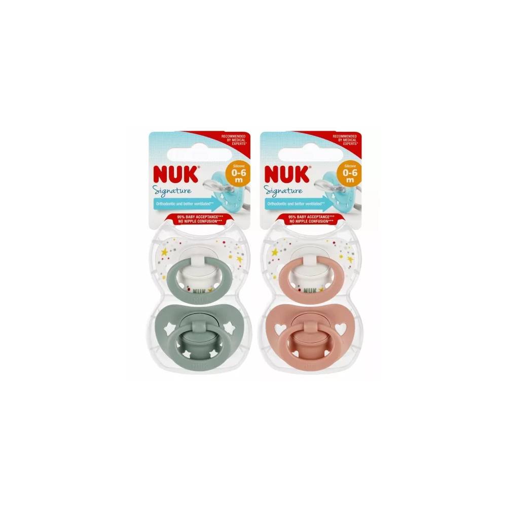 NUK 730617 SIGNATURE čiulptukas 0-6 m 2 vnt