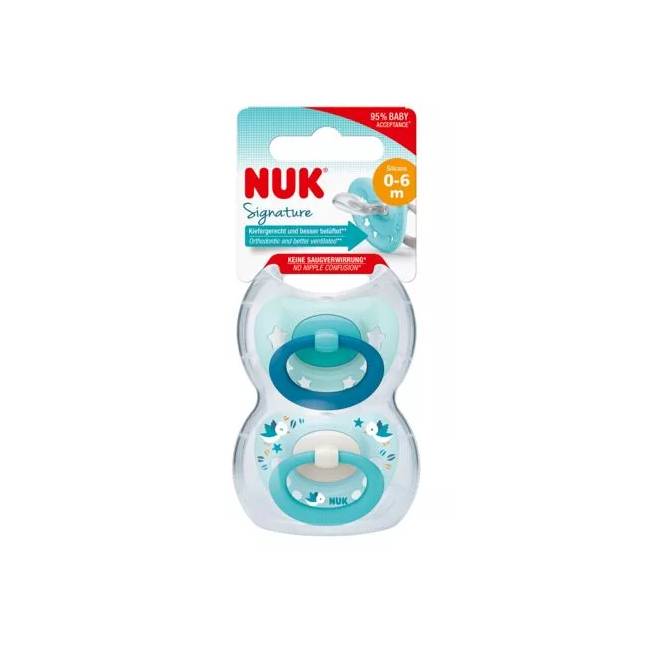 NUK 730638 0-6m SIGNATURE silikoninis čiulptukas 2 vnt