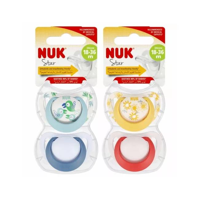 NUK 739734 STAR čiulptukas 18-36m 2 vnt