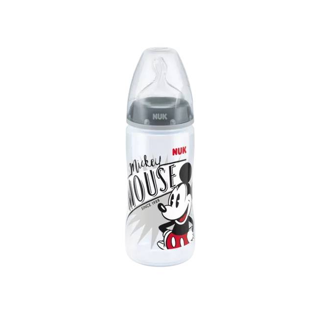 NUK 741019 FC+ PP 300 ml buteliukas su temperatūros indikatoriumi DISNEY M Mickey Mouse silikoninis čiulptukas M 6-18