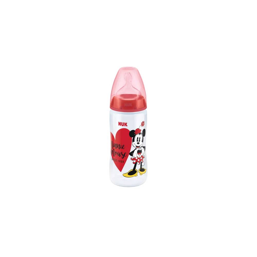 NUK 741019 FC+ PP 300 ml buteliukas su temperatūros indikatoriumi DISNEY M Mickey Mouse silikoninis čiulptukas M 6-18