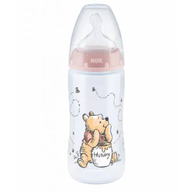 NUK 741022 FC+PP Buteliukas 300ml. su temperatūros indikatoriumi DISNEY KUBUŚ PUCHATEK silikoninis čiulptukas 0-6m-cy M