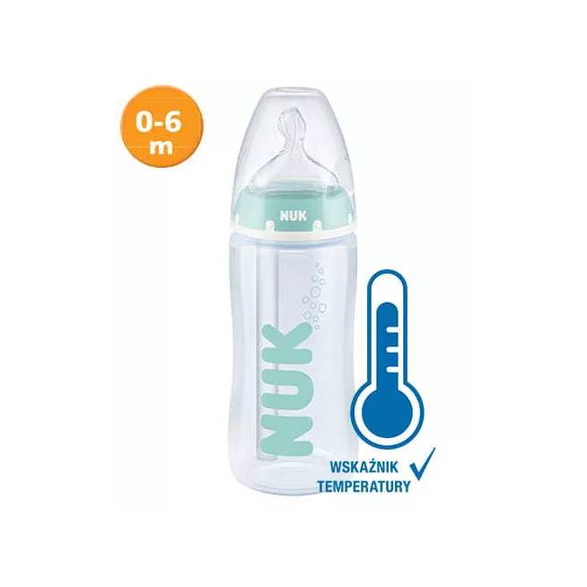 NUK 741148 FC+ 300 ml ANTI-COLIC Profesionalus buteliukas su temperatūros indikatoriumi Silikoninis čiulptukas 0-6 m