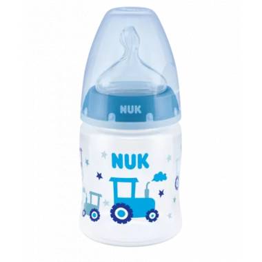 NUK 743875 FC+ PP 150 ml buteliukas su temperatūros indikatoriumi, silikoninis čiulptukas 0-6 mėn