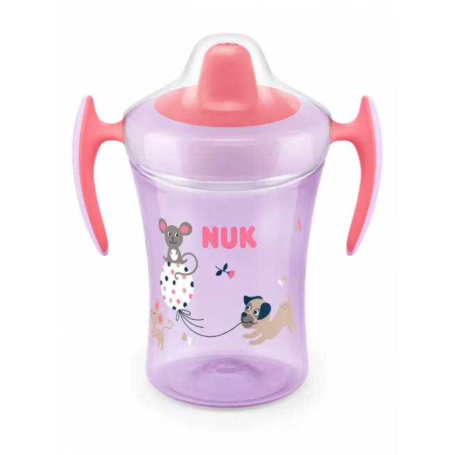 NUK 751140 EVOLUTION TRAINER CUP 230 ml lašinamas puodelis