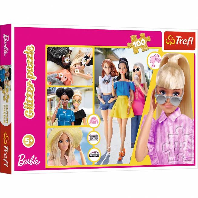 TREFL 14830 Dėlionė 100 blizgučių Barbie