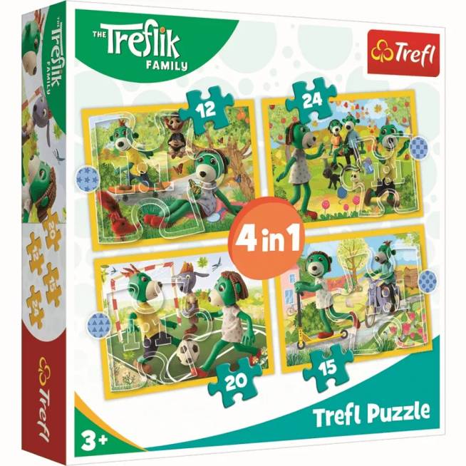 TREFL 34358 Dėlionė 4in1 Trefliukai žaidžia kartu