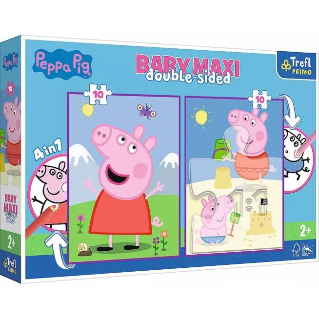 TREFL 43001 Dėlionė Baby MAXI 2x10 "Peppy's Fun Day