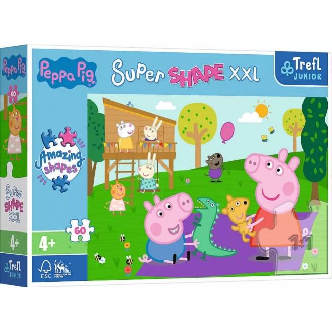 TREFL 50011 Dėlionė 60 XXL Žaidžiame su broliu / Peppa Pig