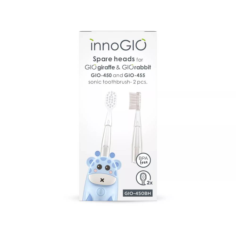 INNOGIO GIO-450BH Pakaitinės šepetėlio galvutės, skirtos GIOgiraffe ir GIOrabbit dantų šepetėliui