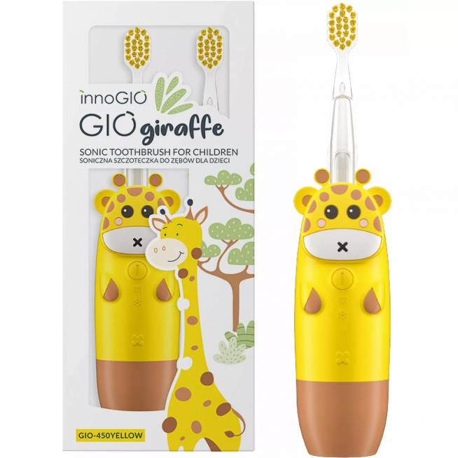 INNOGIO GIO-450YELLOW GIOgiraffe dantų šepetėlis vaikams geltonas