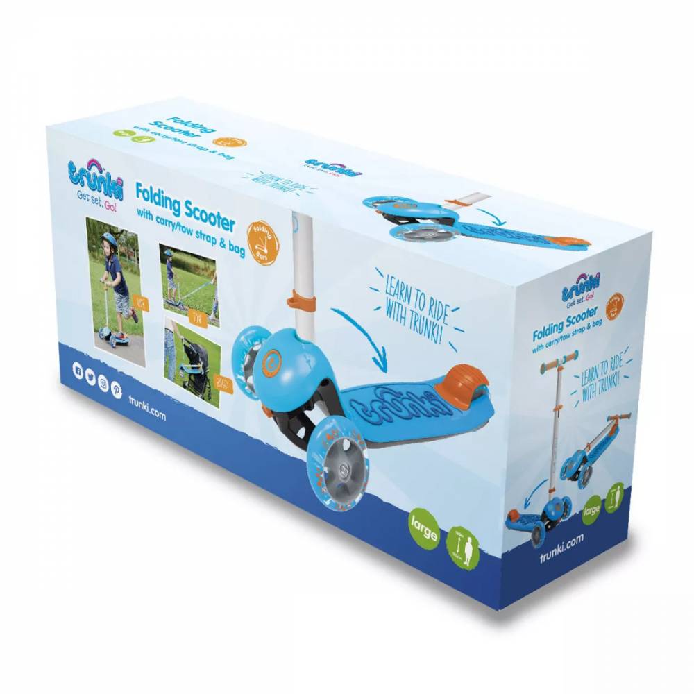 TRUNKI TRU-SCS-EU-ZZ-01 "Trunki" sulankstomas paspirtukas - mėlynas, mažas