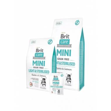 Sausas šunų maistas Brit Care Mini Light&Sterilised, triušiena / lašiša, 2 kg