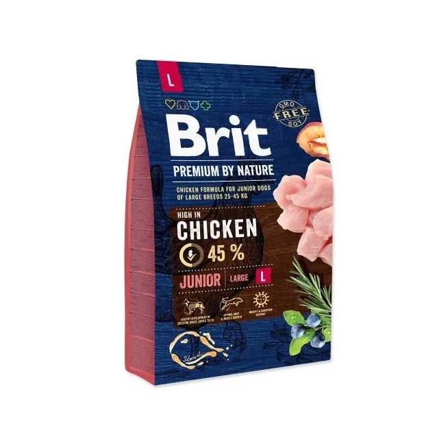 Sausas šunų maistas Brit Premium By Nature Junior Large Chicken, 3 kg