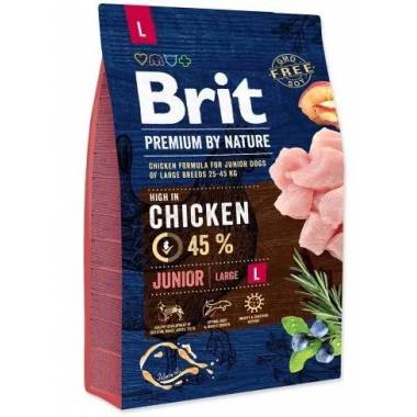 Sausas šunų maistas Brit Premium By Nature Junior Large Chicken, 3 kg