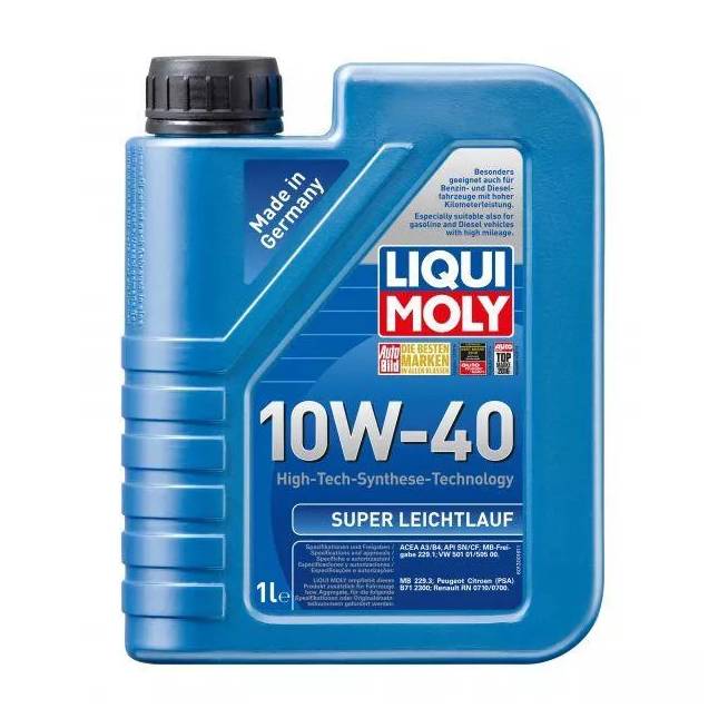 Variklių alyva Liqui Moly Super Leichtlauf 10W - 40, pusiau sintetinis, lengviesiems automobiliams, 1 l