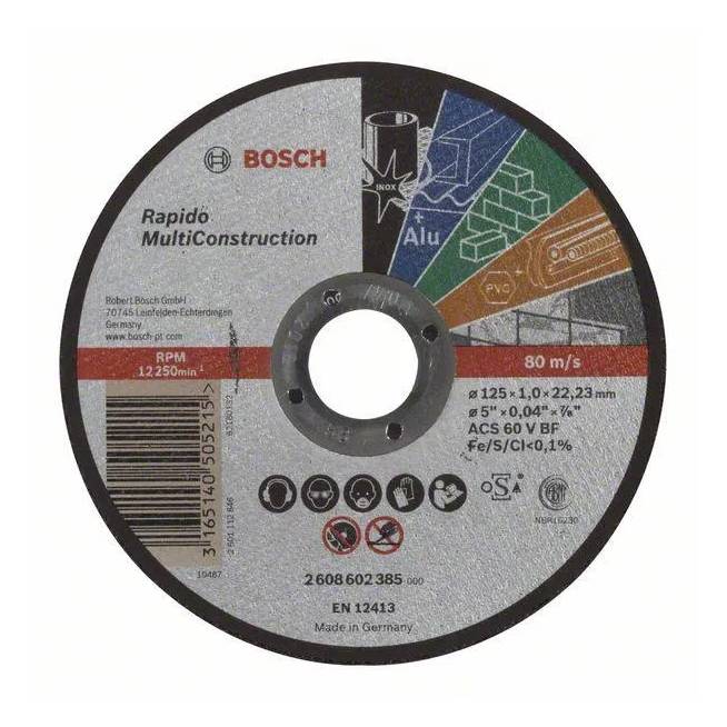 Pjovimo diskas Bosch, 125 mm x 1 mm x 22.23 mm