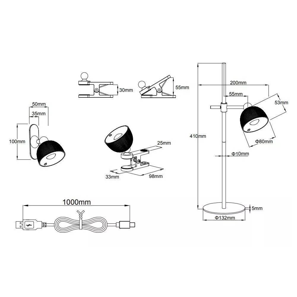 Šviestuvas Reality MAXIMA, LED, pastatomas, 3W