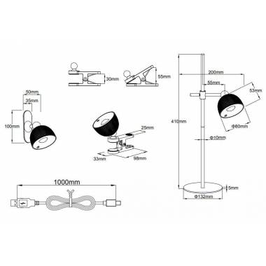 Šviestuvas Reality MAXIMA, LED, pastatomas, 3W