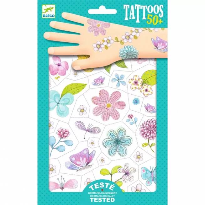 Rinkinys tatuiruotėms Djeco Fair flowers