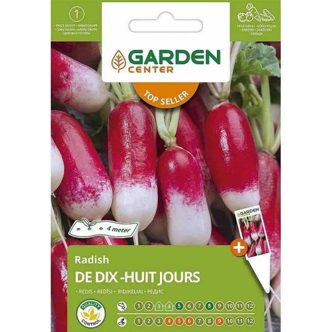 Sėklos Garden Center, ridikėliai De Dix-Huit Jours, 5 g