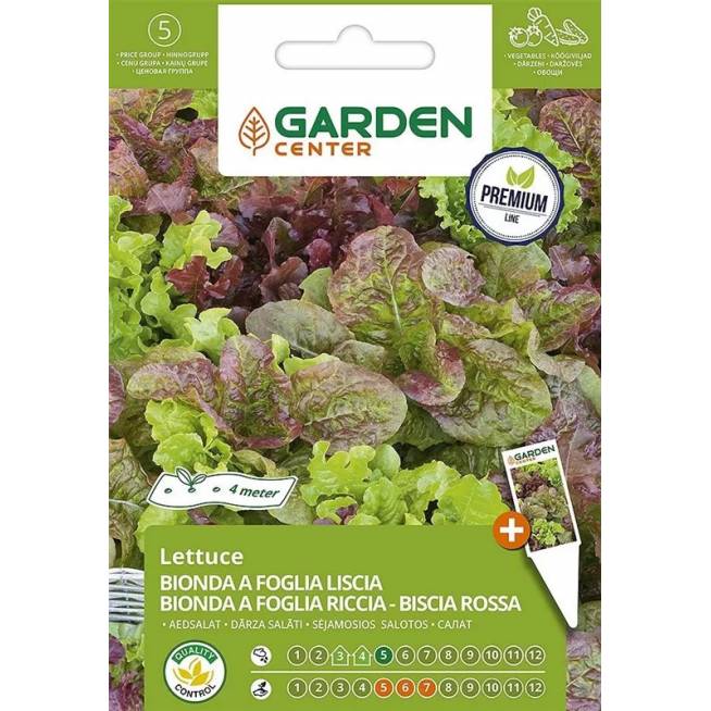 Sėklos Garden Center, salotos Bionda a Foglia Riccia/Biscia Rossa, 5 g