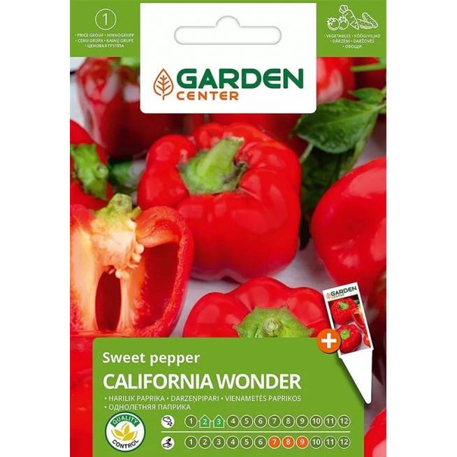 Sėklos Garden Center, paprikos CALIFORNIA WONDER, 0.1 g