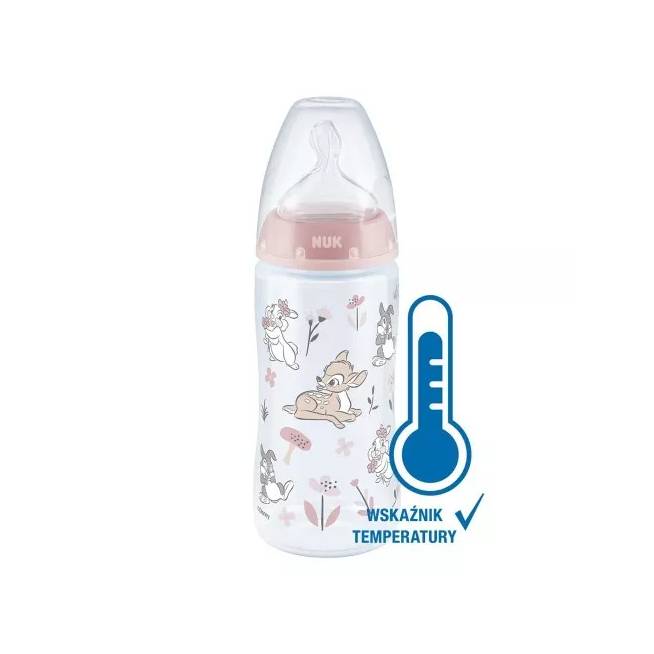 NUK 741486 Buelka 300 ml DISNEY BAMBI su temperatūros indikatoriumi, čiulptukas 6-18m