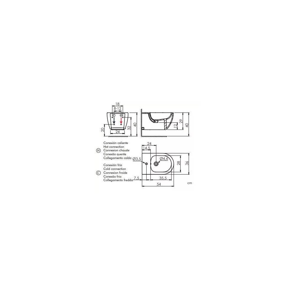 Bidė Masterjero Arc, 360 mm x 290 mm x 290 mm, balta