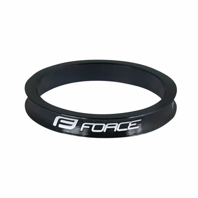 Vairo kolonėlės žiedas FORCE Logo 1 1/8", 5 mm, AHEAD (aliuminis, juodas)