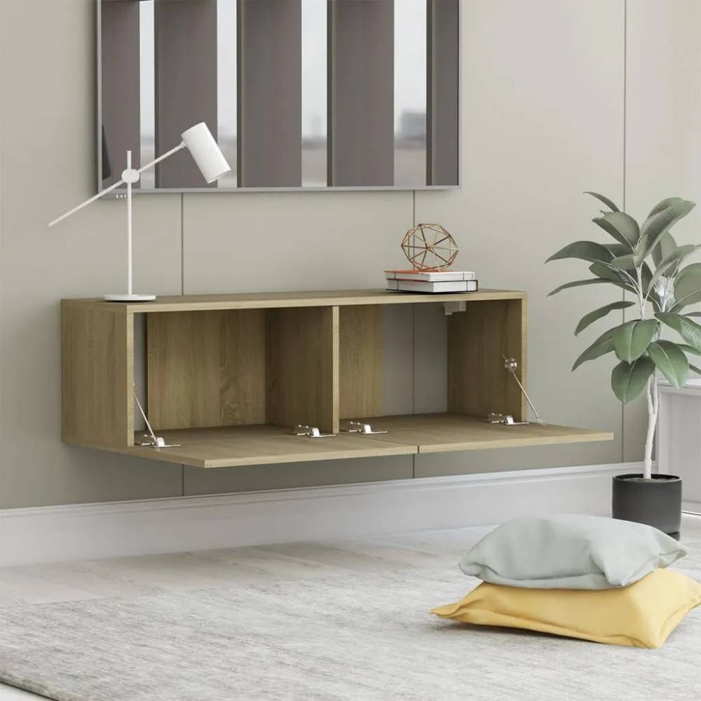 TV Stands and Wall-Mounted Shelves in Various Materials and Colors