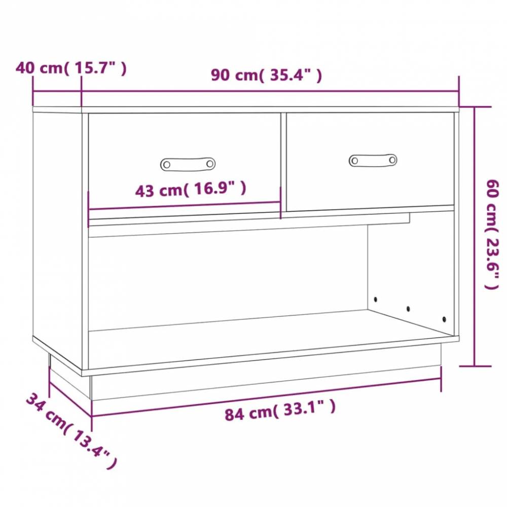Televizoriaus spintelė, 90x40x60cm, pušies masyvas