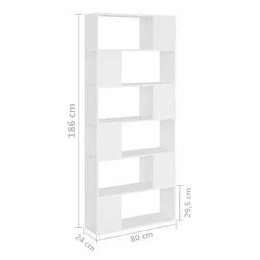 Spintelė Kambario Pertvara/Knygoms, 80x24x186cm, Įvairios Spalvos ir Medžiagos