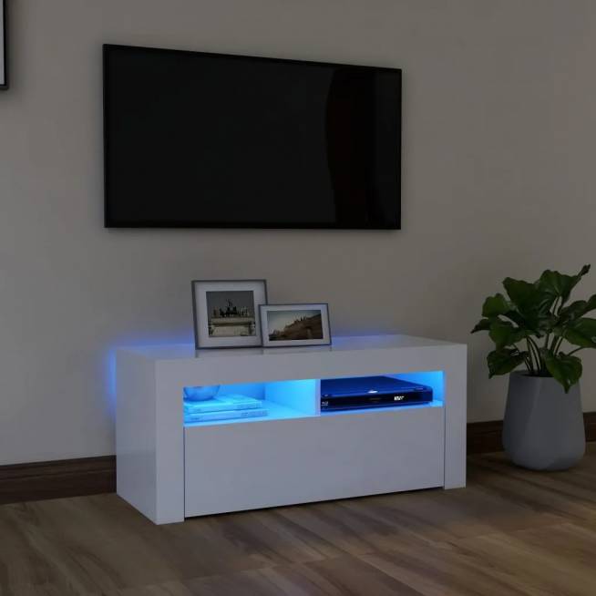 TV Spintelė su LED apšvietimu, 90x35x40cm