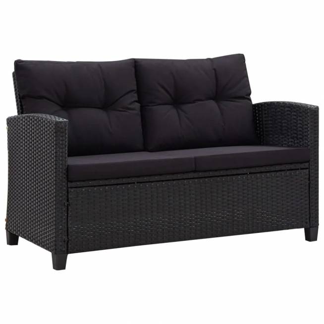 Dvivietė sodo sofa su pagalvėlėmis, 124 cm, poliratanas