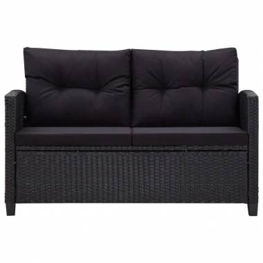 Dvivietė sodo sofa su pagalvėlėmis, 124 cm, poliratanas