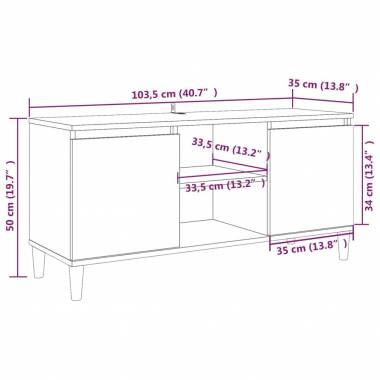 TV spintelė su medinėmis kojelėmis, mediena, 102-103,5x35x50cm