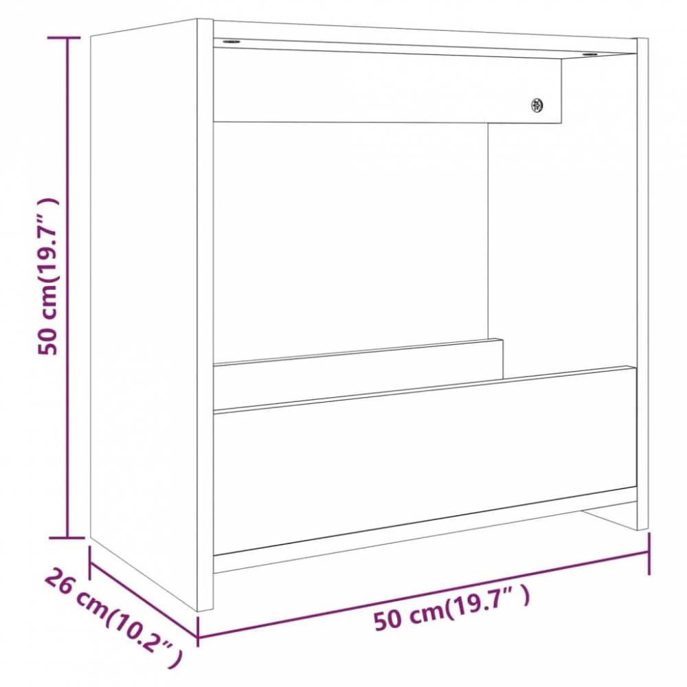 Šoninis staliukas 50x26x50cm, Apdirbta mediena/MDF, Ąžuolo ir Įvairių spalvų variantai