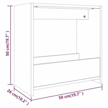 Šoninis staliukas 50x26x50cm, Apdirbta mediena/MDF, Ąžuolo ir Įvairių spalvų variantai